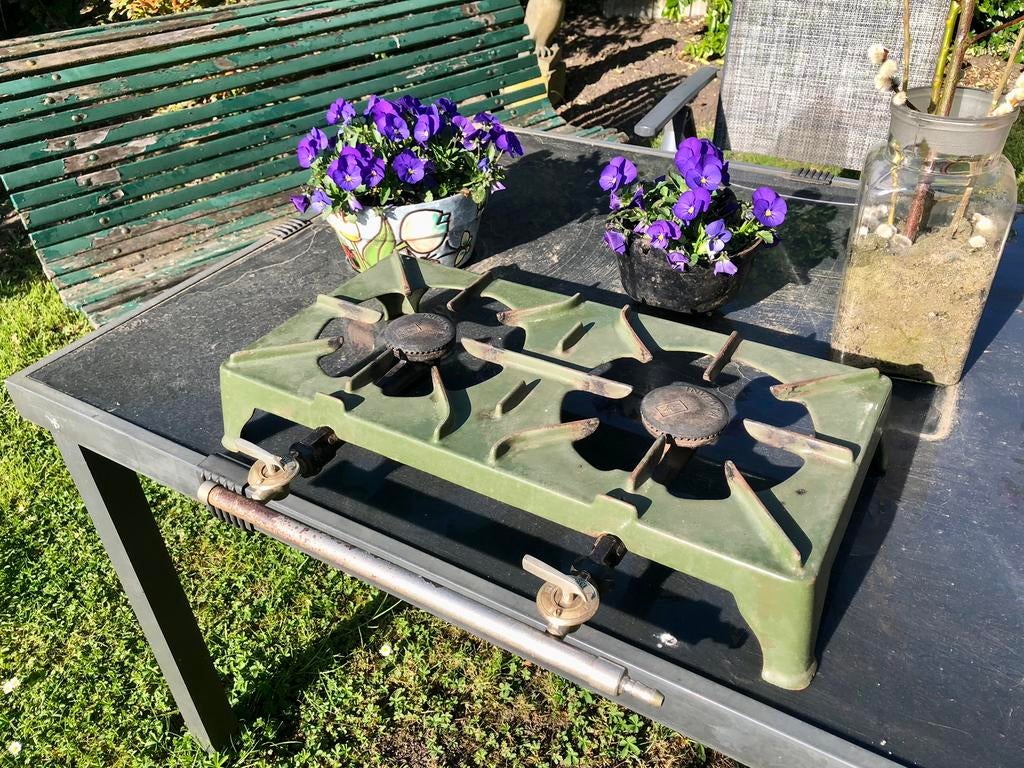 Te koop antiek 2 pits gasstel gietijzer, Ophalen of Verzenden