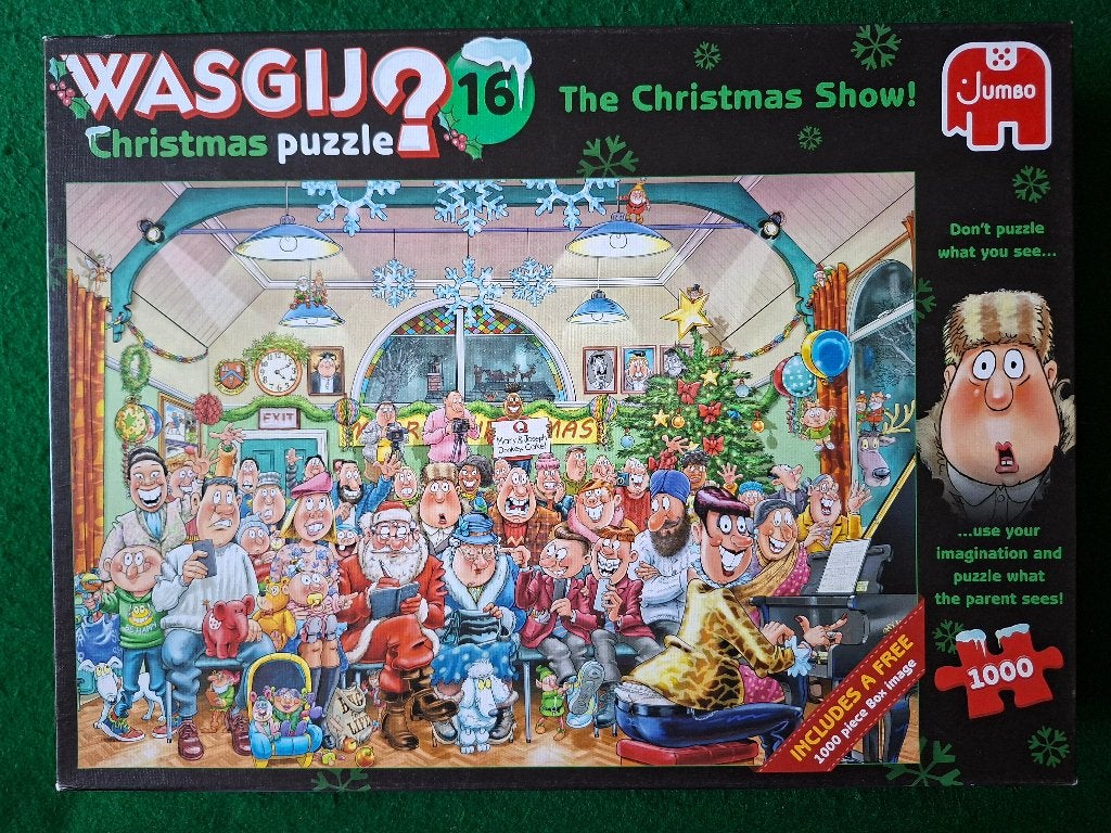 KERST PUZZEL WASGIJ NR 16  THE CHRISTMAS SHOW, Ophalen of Verzenden, 500 t/m 1500 stukjes, Gebruikt, Legpuzzel