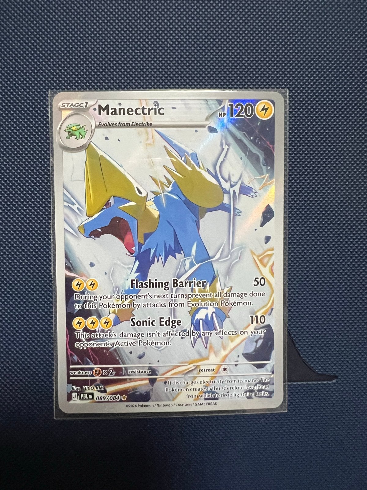 Manectric Pokémon Kaart - JPB LM 089/084 Foil, Ophalen of Verzenden, Zo goed als nieuw, Losse kaart, Foil