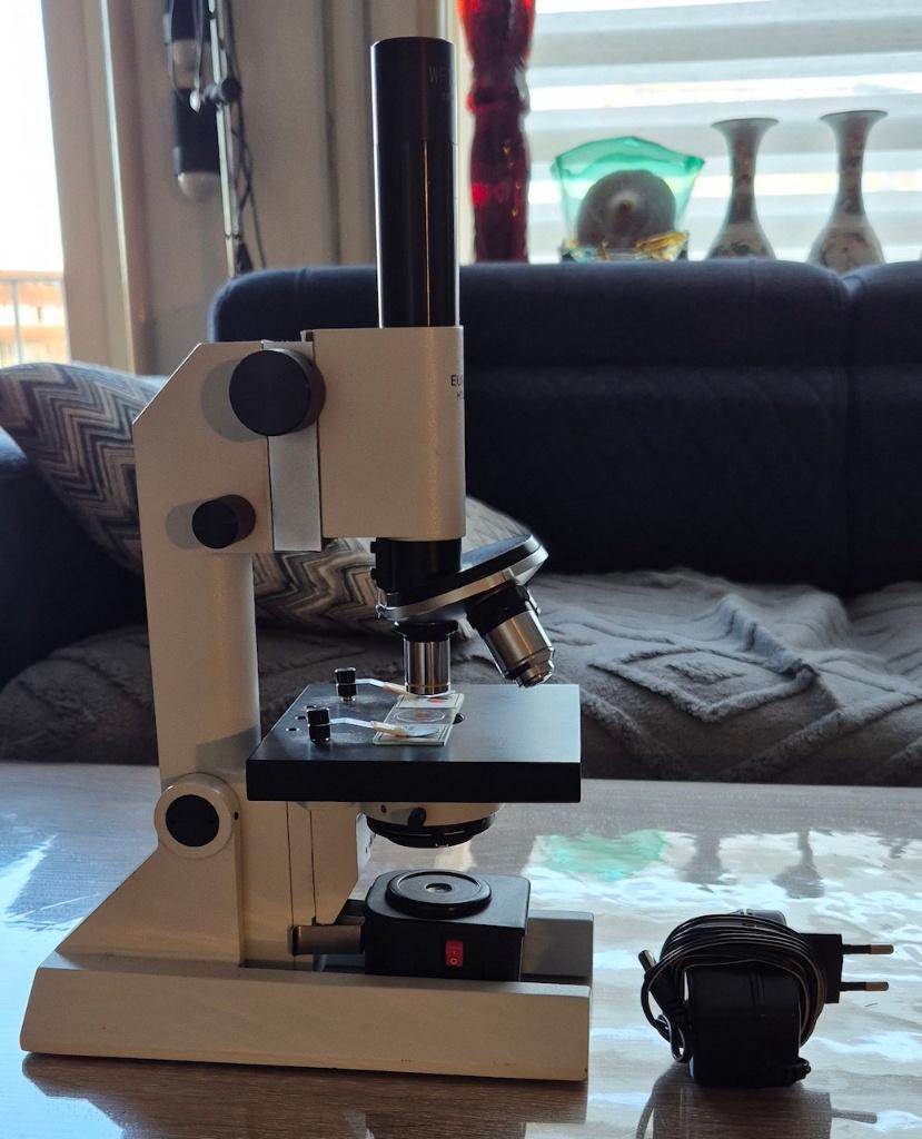 Euromex microscoop met alle toebehoren., Audio, Tv en Foto, Optische apparatuur | Microscopen, Ophalen of Verzenden, Zo goed als nieuw