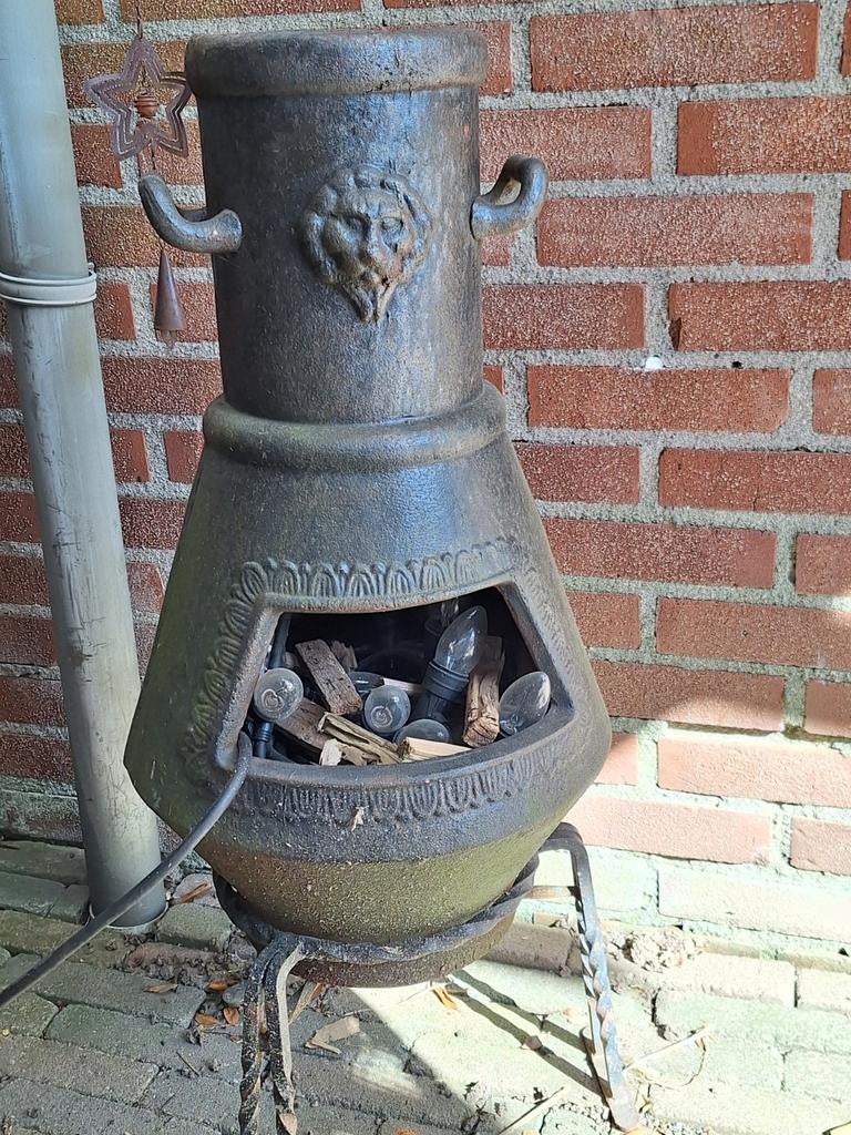 Gietijzeren Vuurpot op Standaard - Zware Kwaliteit, Tuin en Terras, Vuurschalen, Ophalen, Gebruikt