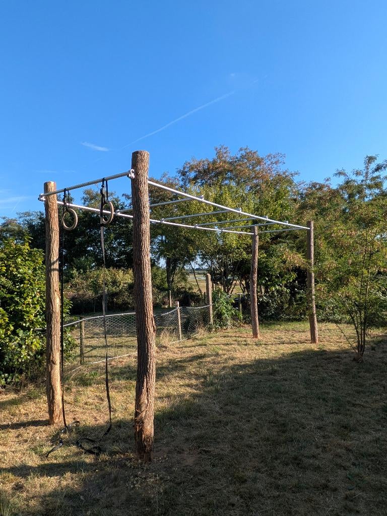 Sport toestel achtertuin - houten rekstok - sport in tuin, Ophalen, Nieuw, Minder dan 10 m²