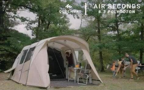 Opblaasbare 6 pers tent : Quechua AirSeconds 6.3 polycoton, Ophalen, Zo goed als nieuw, Tot en met 6