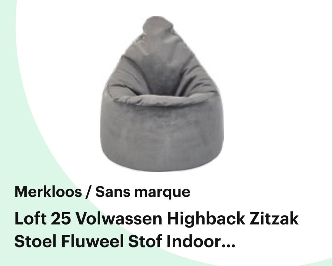 Grijze zitzak, Huis en Inrichting, Zitzakken, Ophalen, Grijs