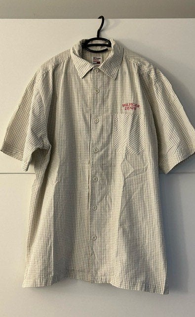 Tommy Hilfiger wit geruit hemd, Wit, Tommy Hilfiger, Ophalen of Verzenden, Zo goed als nieuw