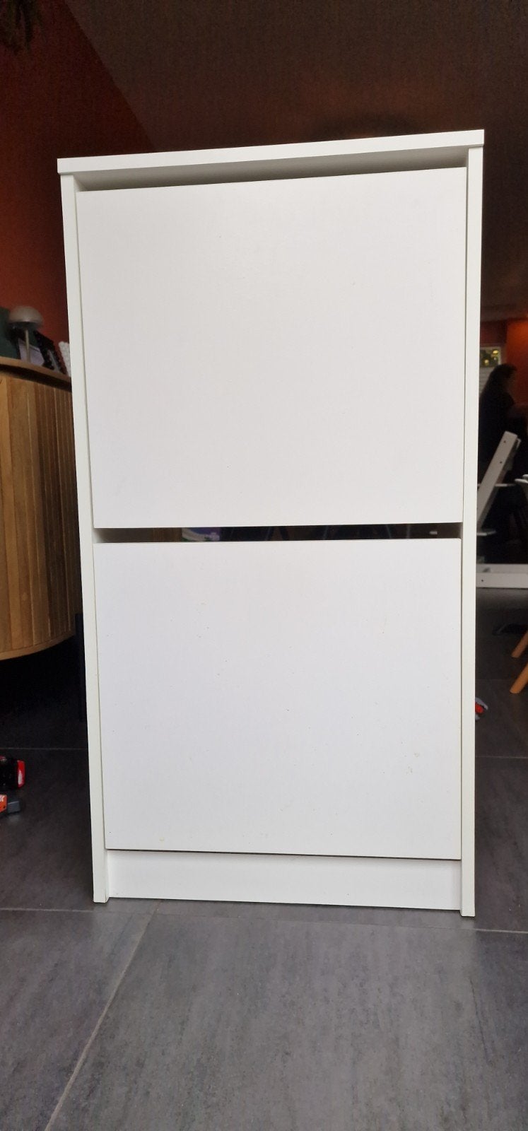 Witte schoenenkast ikea met 2 vakken, Ophalen, Gebruikt, Modern, functioneel