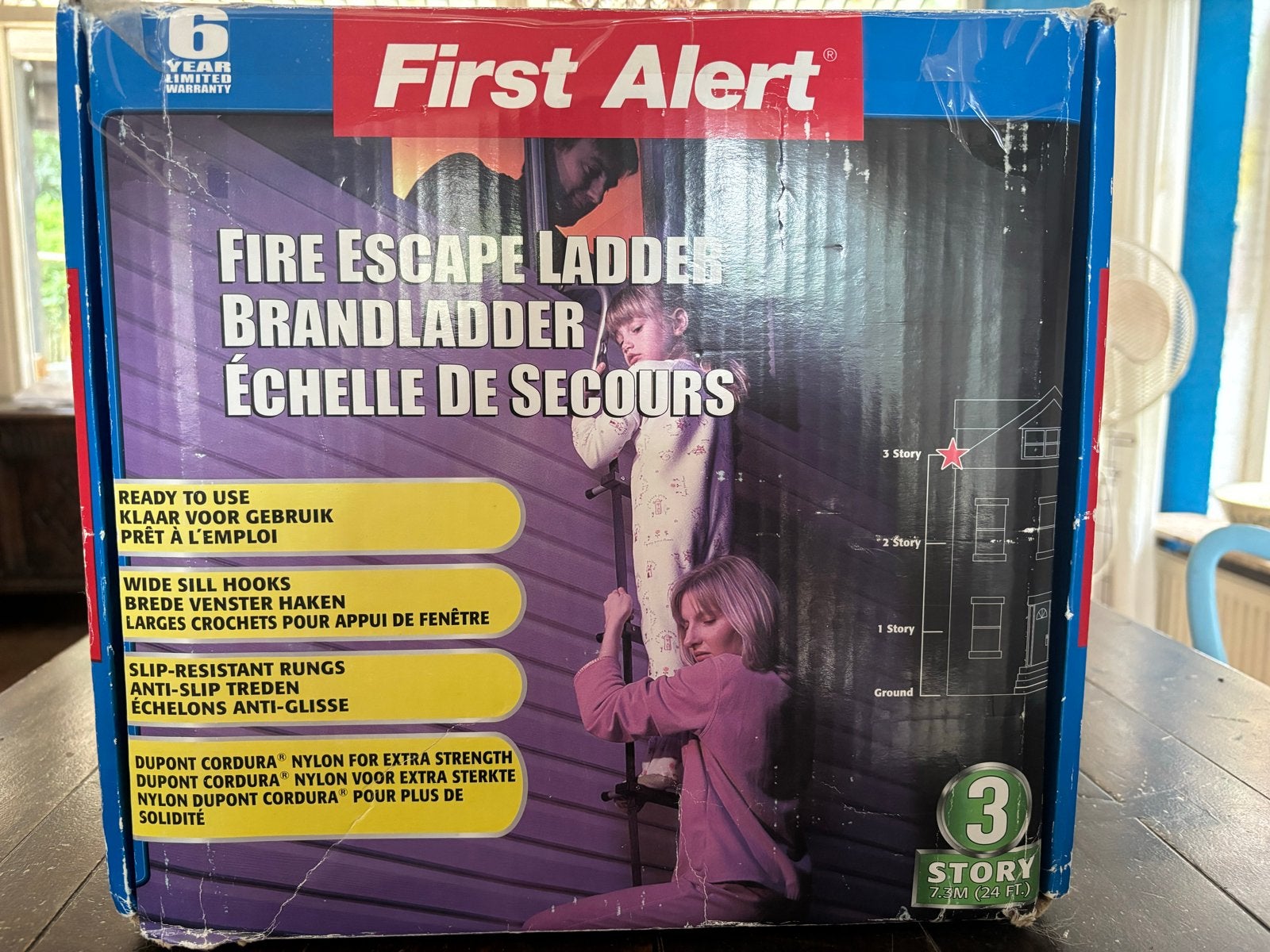 First Alert Brandladder - 3 Verdiepingen (7.3M), Ophalen, Nieuw, Ladder, Opvouwbaar of Inschuifbaar