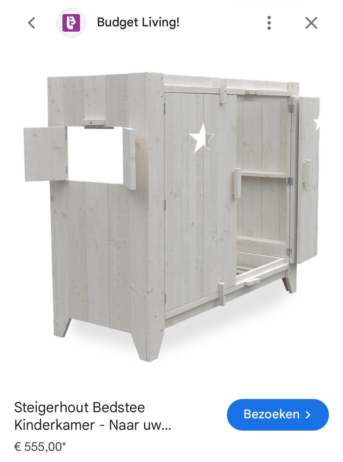 Bedstee kinderbed stoer lief, Ophalen