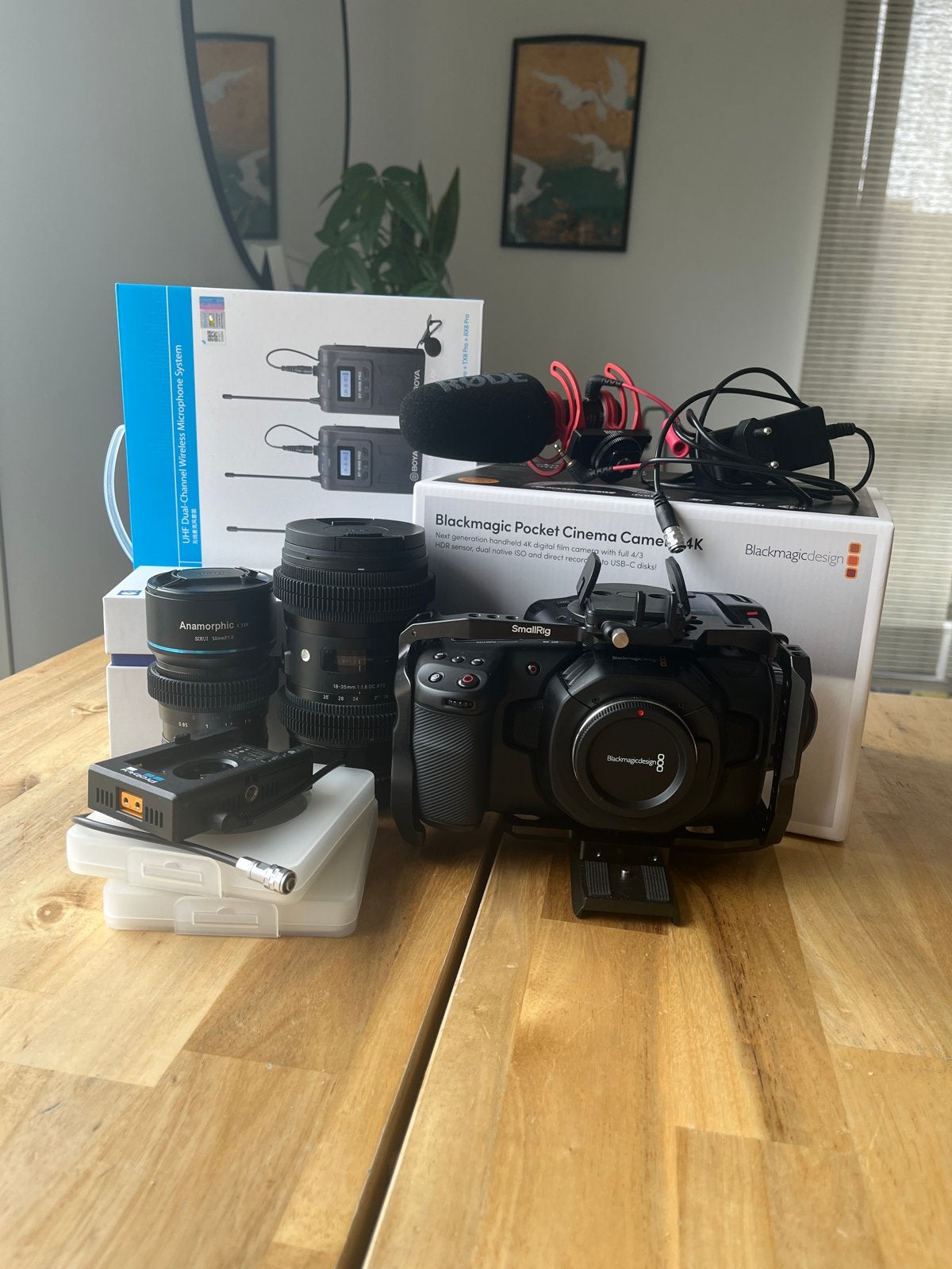 Blackmagic Pocket Cinema Camera 4K + complete filmset, Overige merken, Overige soorten, Zo goed als nieuw, Externe microfoon
