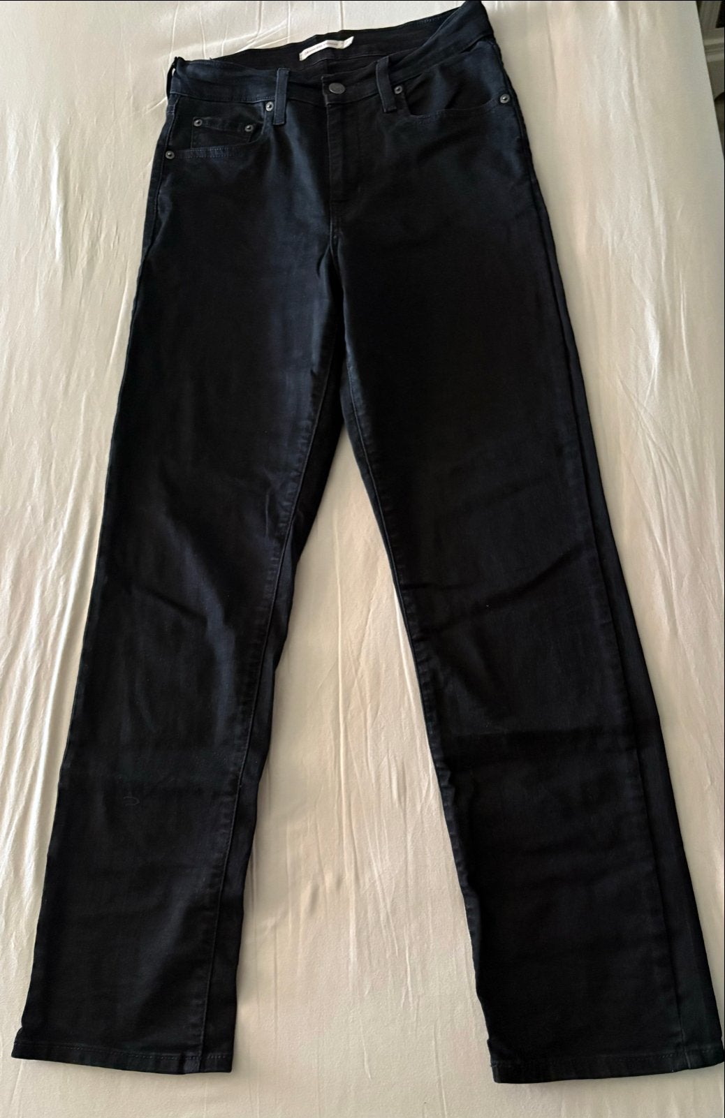 Levi's 724 High Rise Straight Jeans - Zwart - Maat W28, Ophalen of Verzenden, Zo goed als nieuw, Zwart, W28 - W29 (confectie 36)