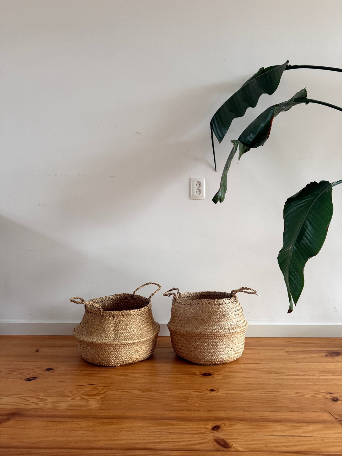 Set van 2 IKEA opbergmanden / plantenpotten, Ophalen, Gevlochten, Mand, Zo goed als nieuw