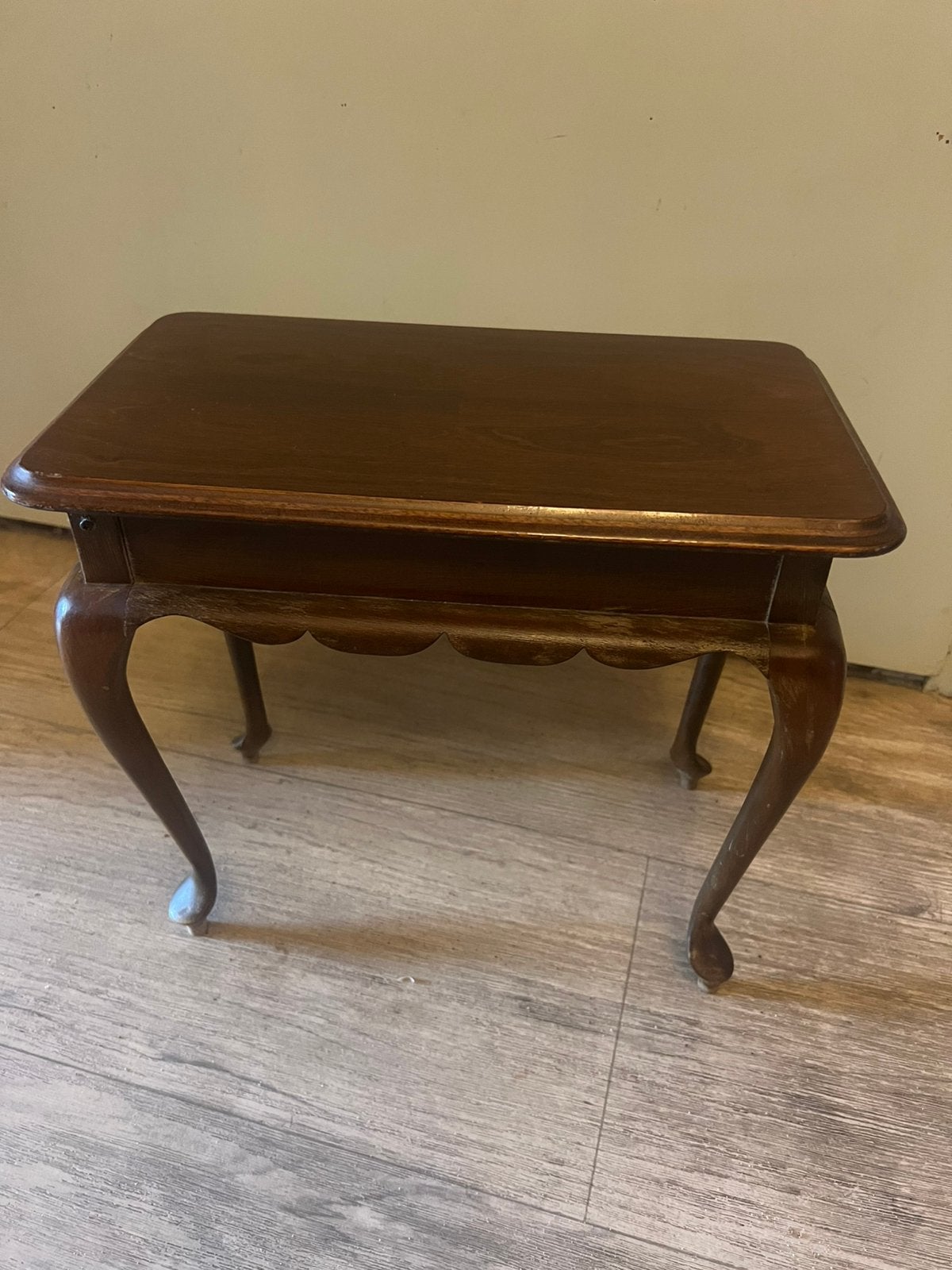 Antiek / Vintage Houten Tafeltje Bijzettafeltje, Ophalen, Minder dan 45 cm, Minder dan 55 cm, Gebruikt