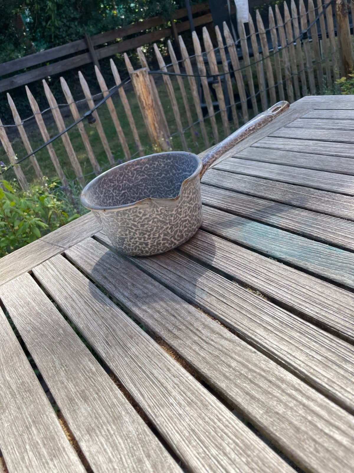Brocante emaille pannetje, Ophalen of Verzenden