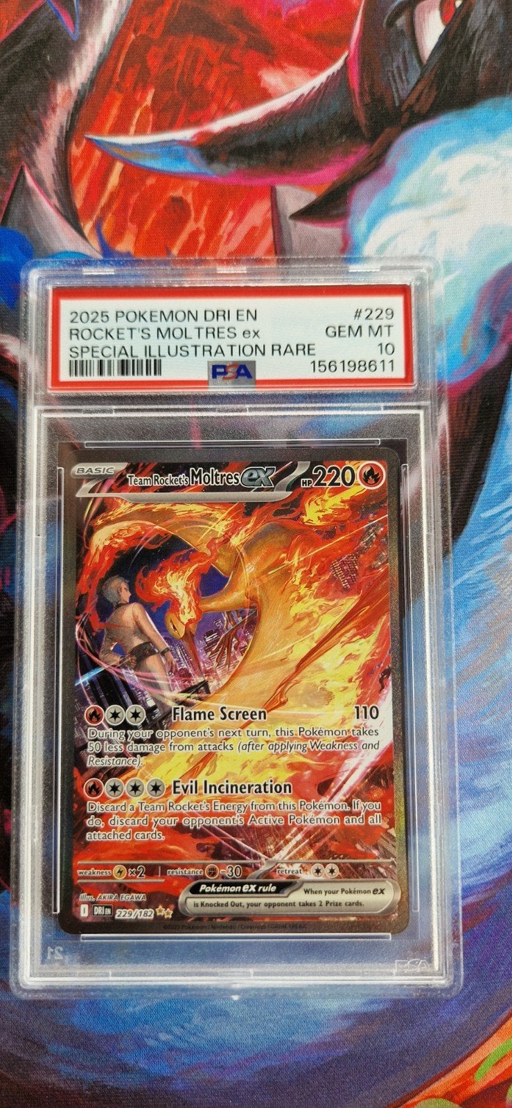 Team Rocket's Moltres ex 229/182 - Special Illustration Rare, Ophalen of Verzenden, Nieuw, Losse kaart
