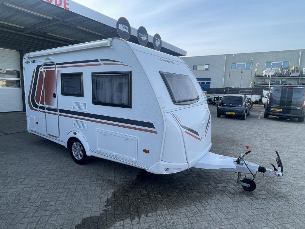 Weinsberg CaraOne 390 QD Lichtgewicht 4 Pers. Luif, Caravans en Kamperen, Overige merken, Kachel, Bedrijf, Treinzit