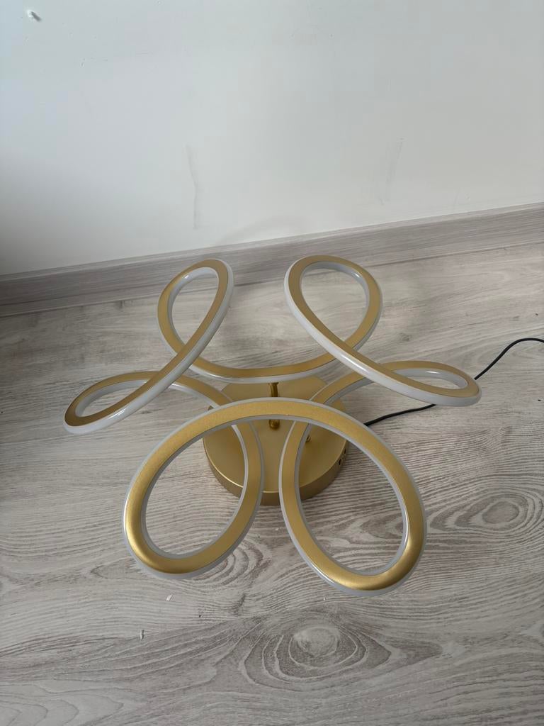 Goud plafondlamp strak modern 3 kleur dimbaar nieuw lamp, Verzenden, Nieuw, Overige materialen, Eric kuster