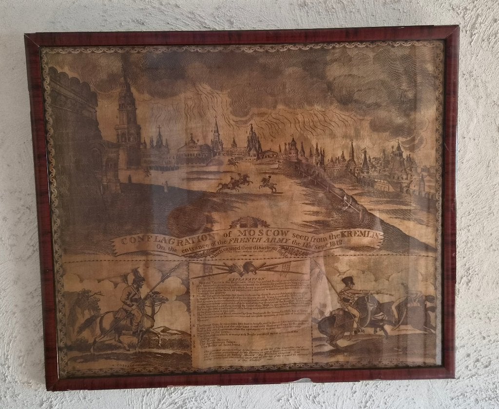 schilderij 14 sept. 1812 Fransen bij Kremlin Moskou, Ophalen, Overige technieken, Stads- / dorpsgezicht, Doek