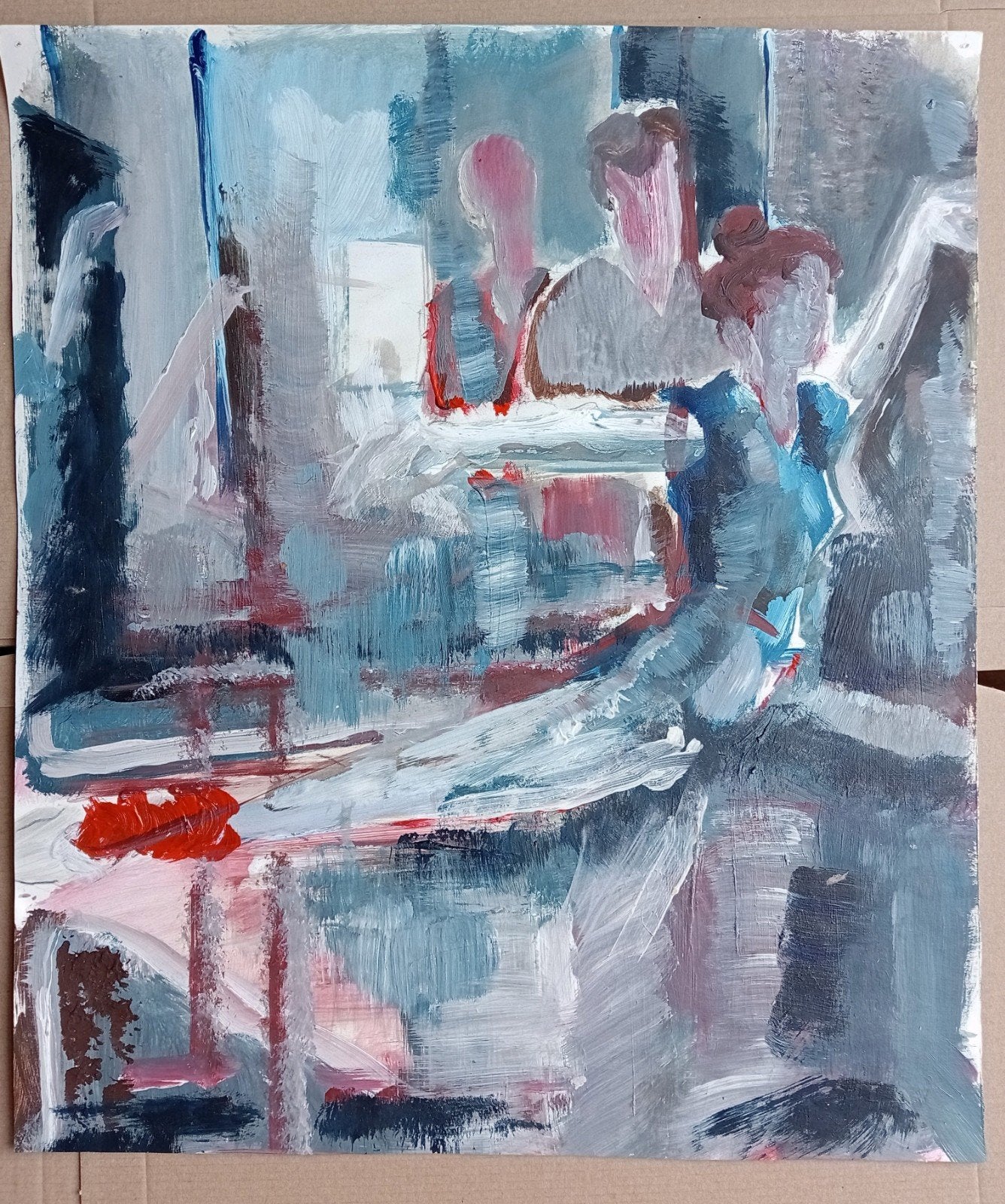 Ballet Danspaar olieverf op papier, Verzenden