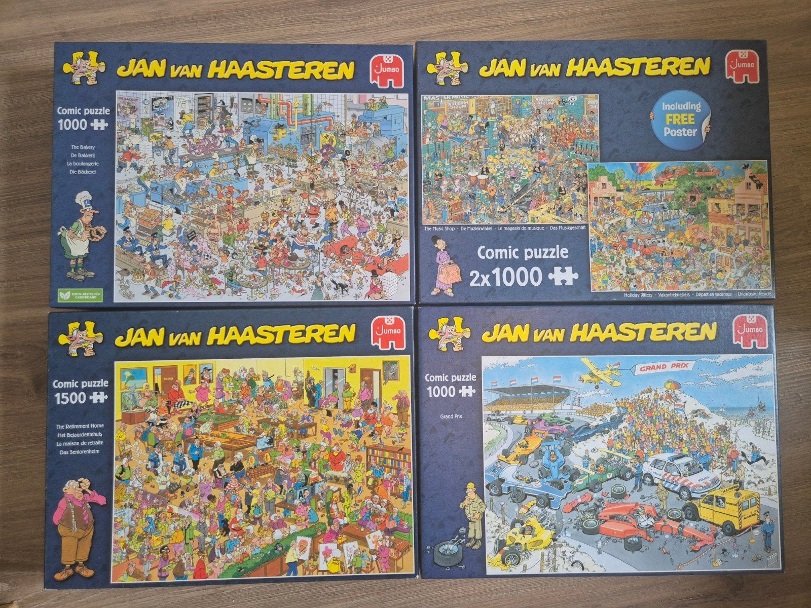 Puzzels Jan van Haasteren, Wasgij en That's Life, Ophalen of Verzenden, 500 t/m 1500 stukjes, Zo goed als nieuw, Legpuzzel