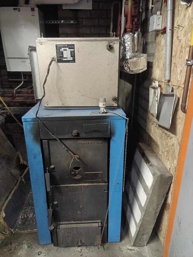 Houtgestookte CV installatie met boiler en expansievat, Ophalen, Gebruikt, Cv-ketel of Combi-ketel, 60 tot 150 cm