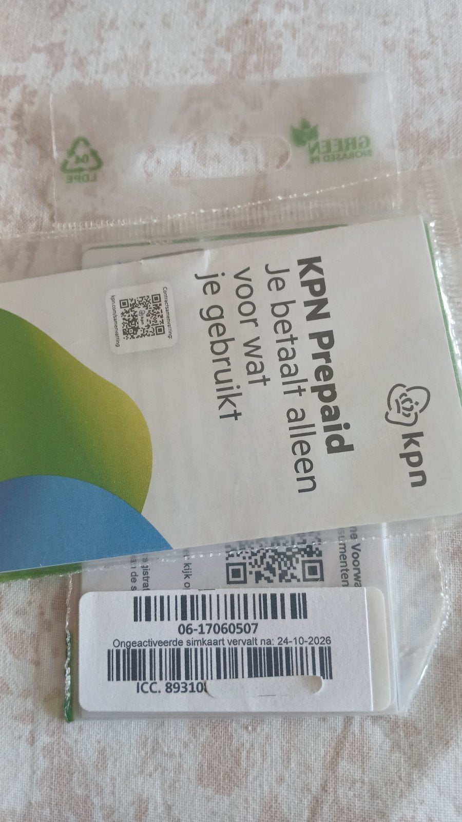 MOOI NUMMER KPN PREPAID 0617060507, Telecommunicatie, Prepaidkaarten en Simkaarten, Ophalen of Verzenden, Nieuw, KPN, Simkaart