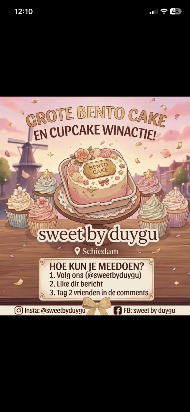 Grote Bento Cake en Cupcake Winactie!, Ophalen of Verzenden, Nieuw, Taarten of Cupcakes, Overige typen
