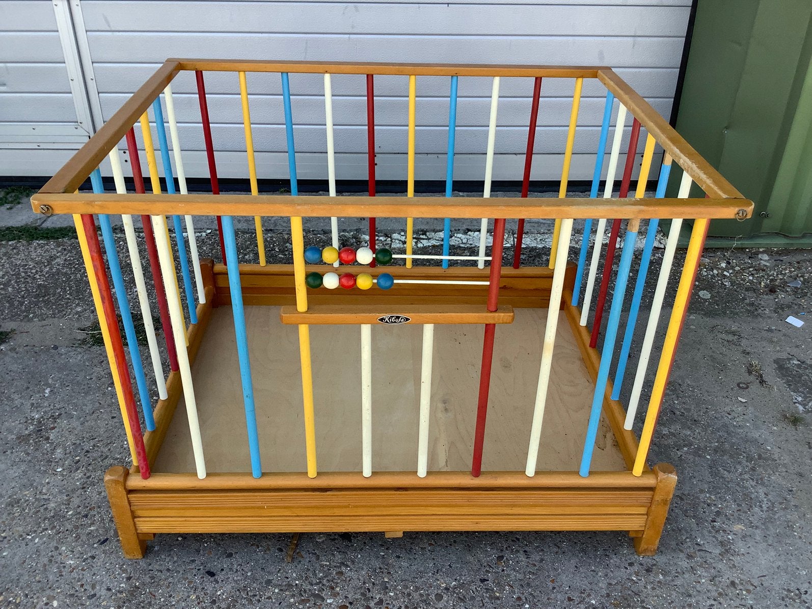 Vintage kibofa babybox kinderbox box houten box inklapbaar, Ophalen, Gebruikt