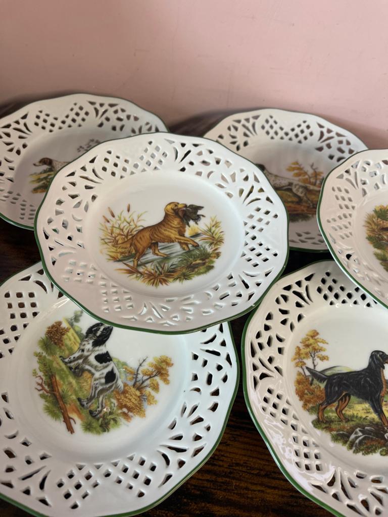 Set van 6 Bavaria Schirnding Aarzberg porseleinen borden met, Ophalen of Verzenden