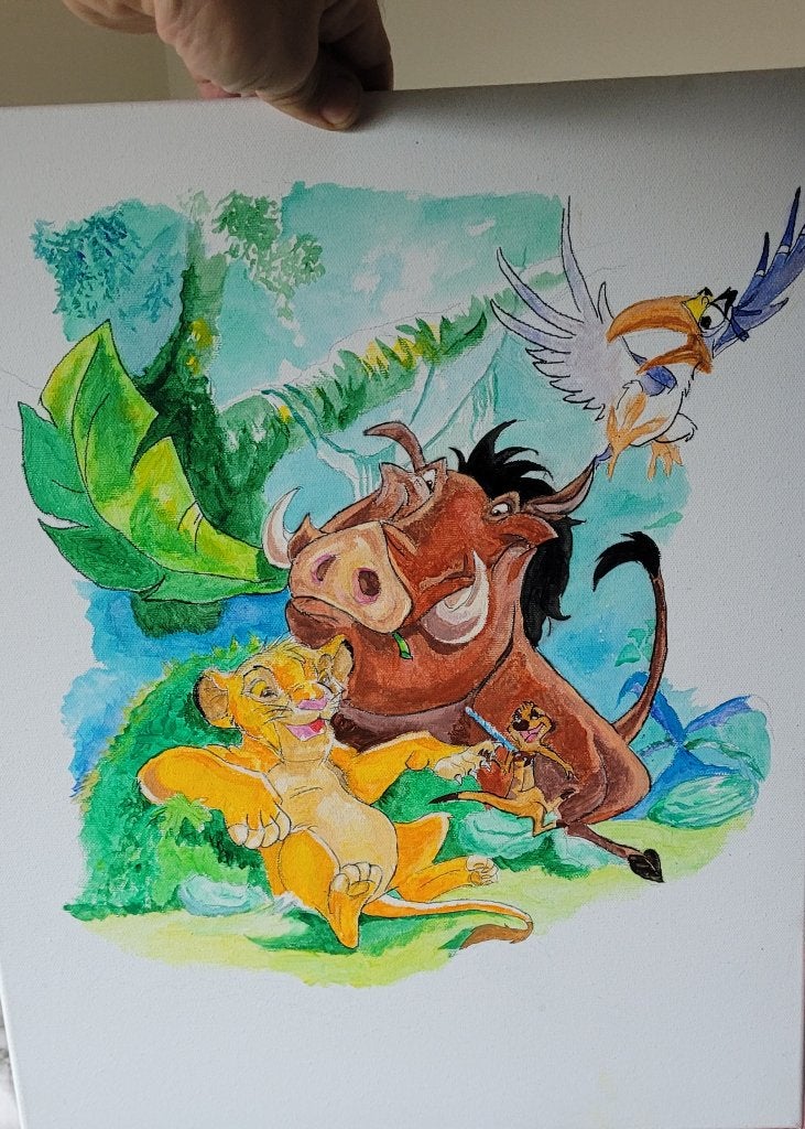 Coole schilderijen waterverf, Ophalen of Verzenden, Acrylverf, Stripfiguren/cartoons