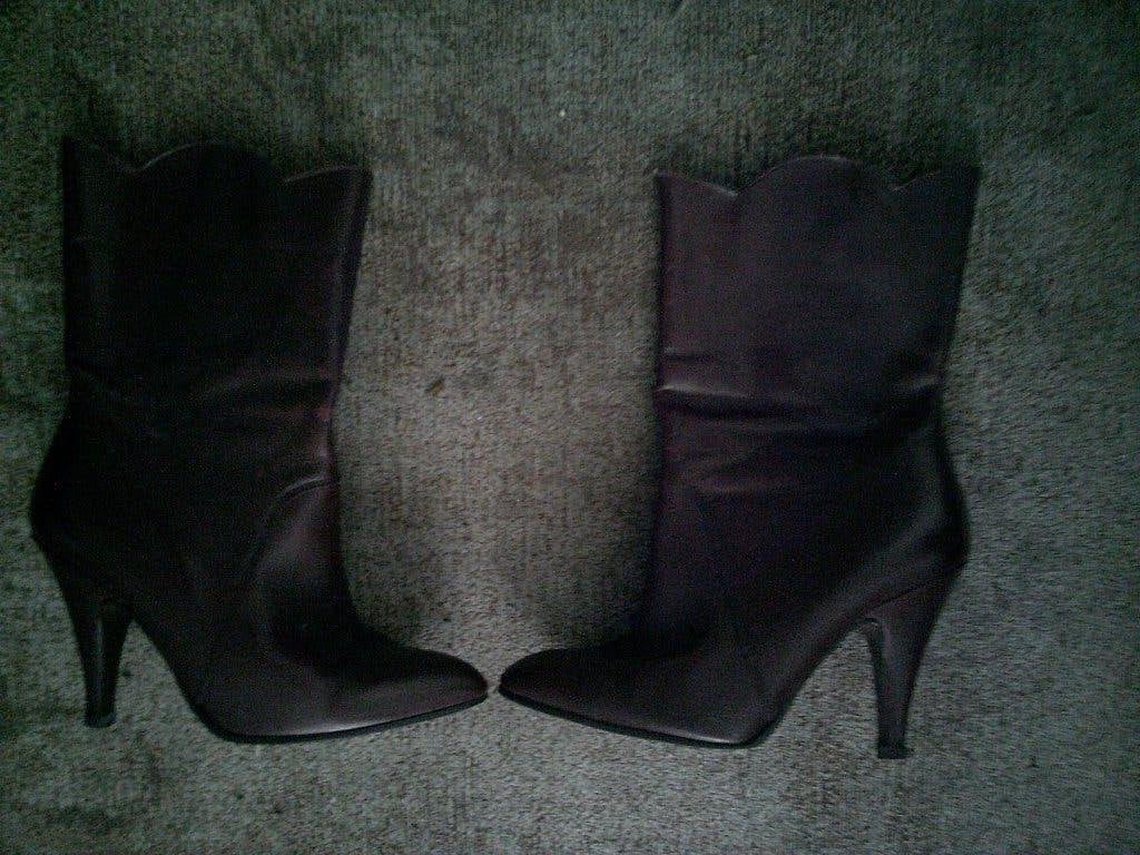 Vintage bordeaux rode laarzen mt. 36, Verzenden, Gedragen, Rood, Hoge laarzen