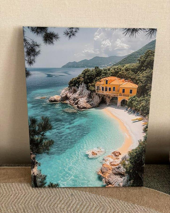 Canvas wanddecoratie schilderij, Ophalen of Verzenden, Zo goed als nieuw