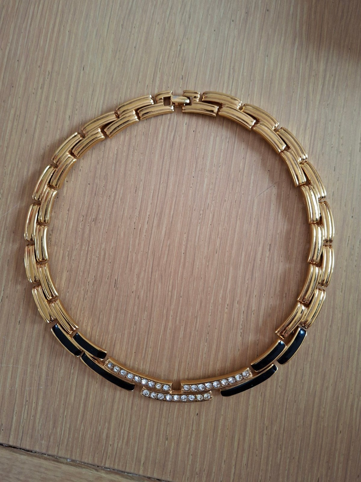 Monet ketting met strass en zwarte accenten, Sieraden, Tassen en Uiterlijk, Overige materialen, Ophalen of Verzenden, Zo goed als nieuw