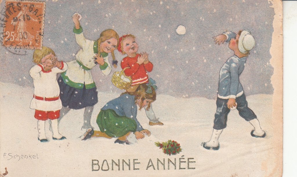 Franziska Schenkel Sneeuwballen gooien, Verzamelen, Ophalen of Verzenden, 1920 tot 1940, Gelopen, Kinderen