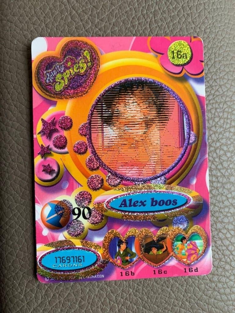 FOX KIDS card 2003 16a Alex boos Totally Spies glitter, Verzamelen, Verzenden, Zo goed als nieuw