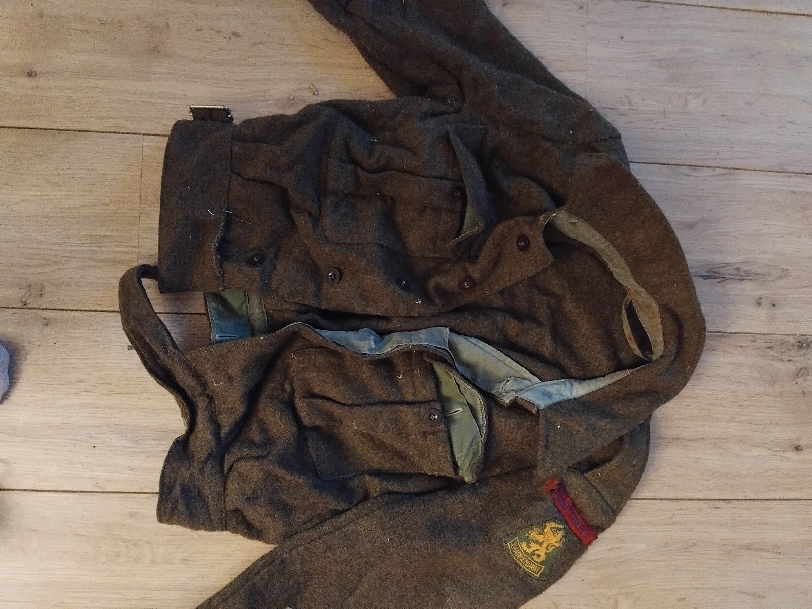 Vintage Militair Uniform Jas - Landmacht, Ophalen, Landmacht, Overige gebieden, Kleding of Schoenen