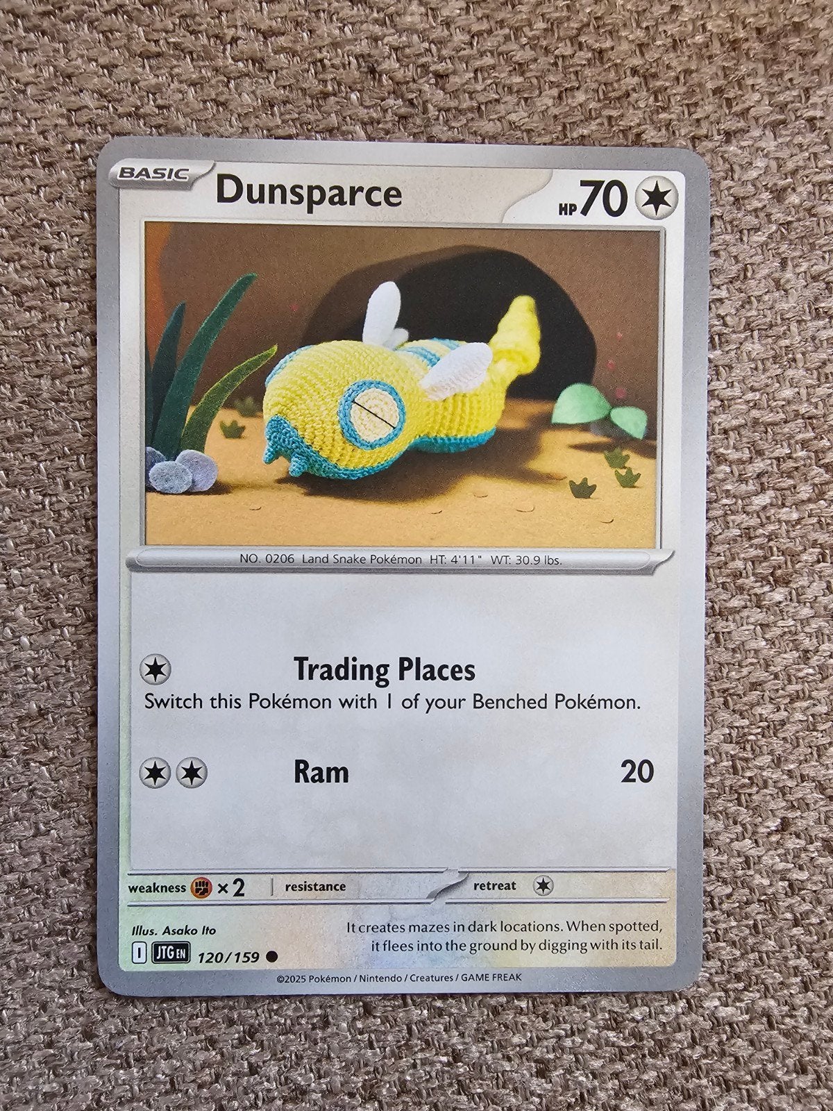 Dunsparce Pokémon Kaart - Near Mint Conditie, Ophalen of Verzenden, Zo goed als nieuw, Losse kaart