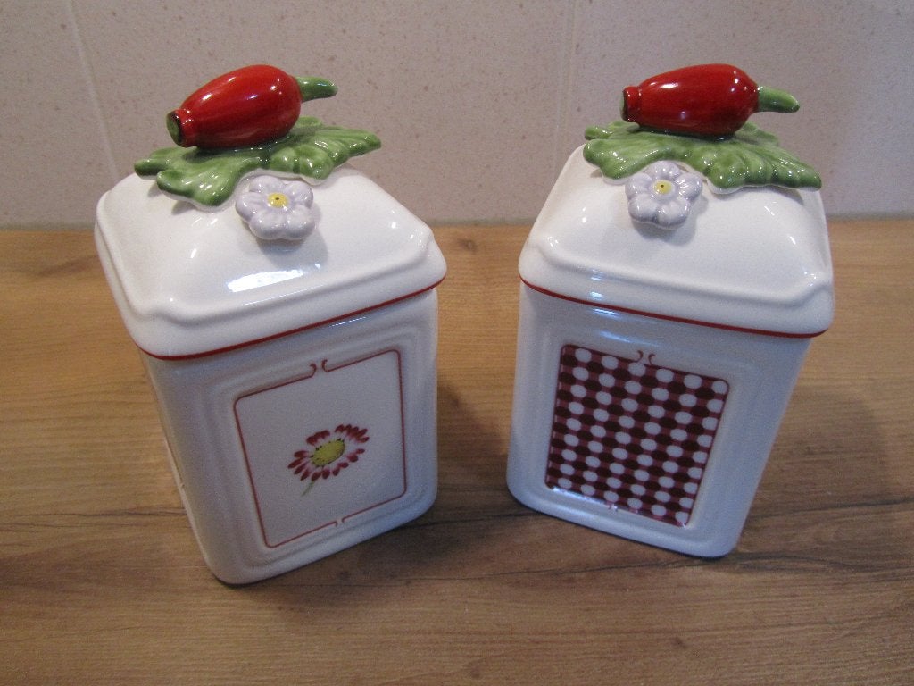 Villeroy en Boch voorraadpotten Petite Fleur, Overige typen, Ophalen of Verzenden, Zo goed als nieuw, Overige stijlen