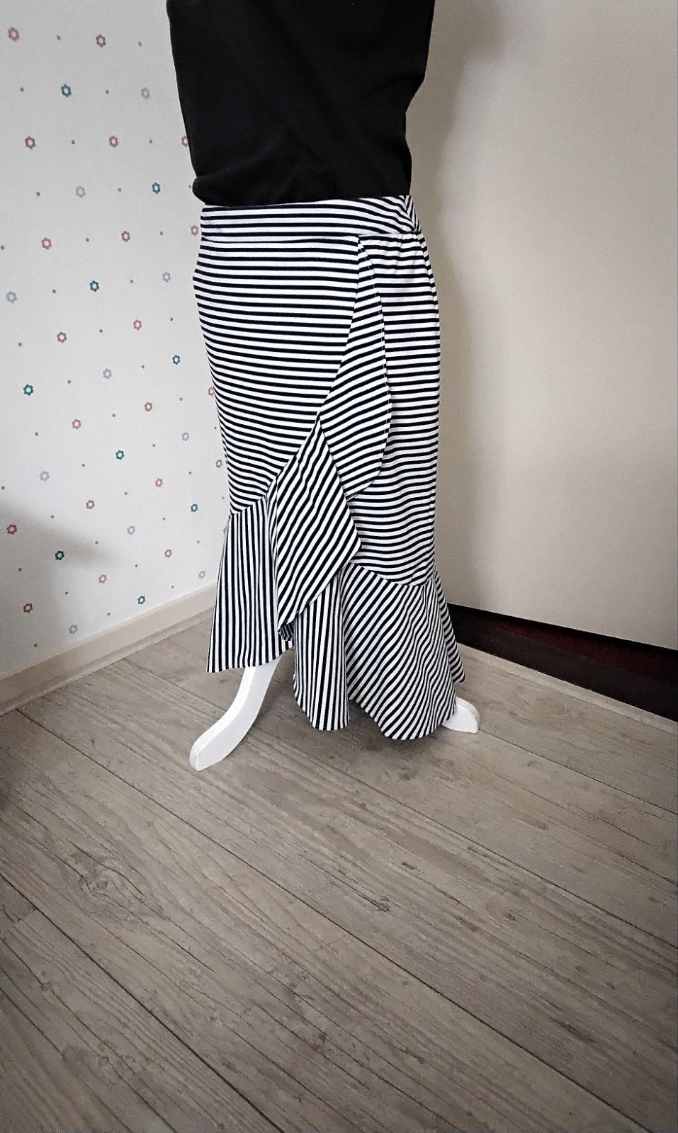 Lilytime,  blauw-wit streep rok met roesels,  maat 40., Maat 38/40 (M), Blauw, Ophalen of Verzenden, Zo goed als nieuw