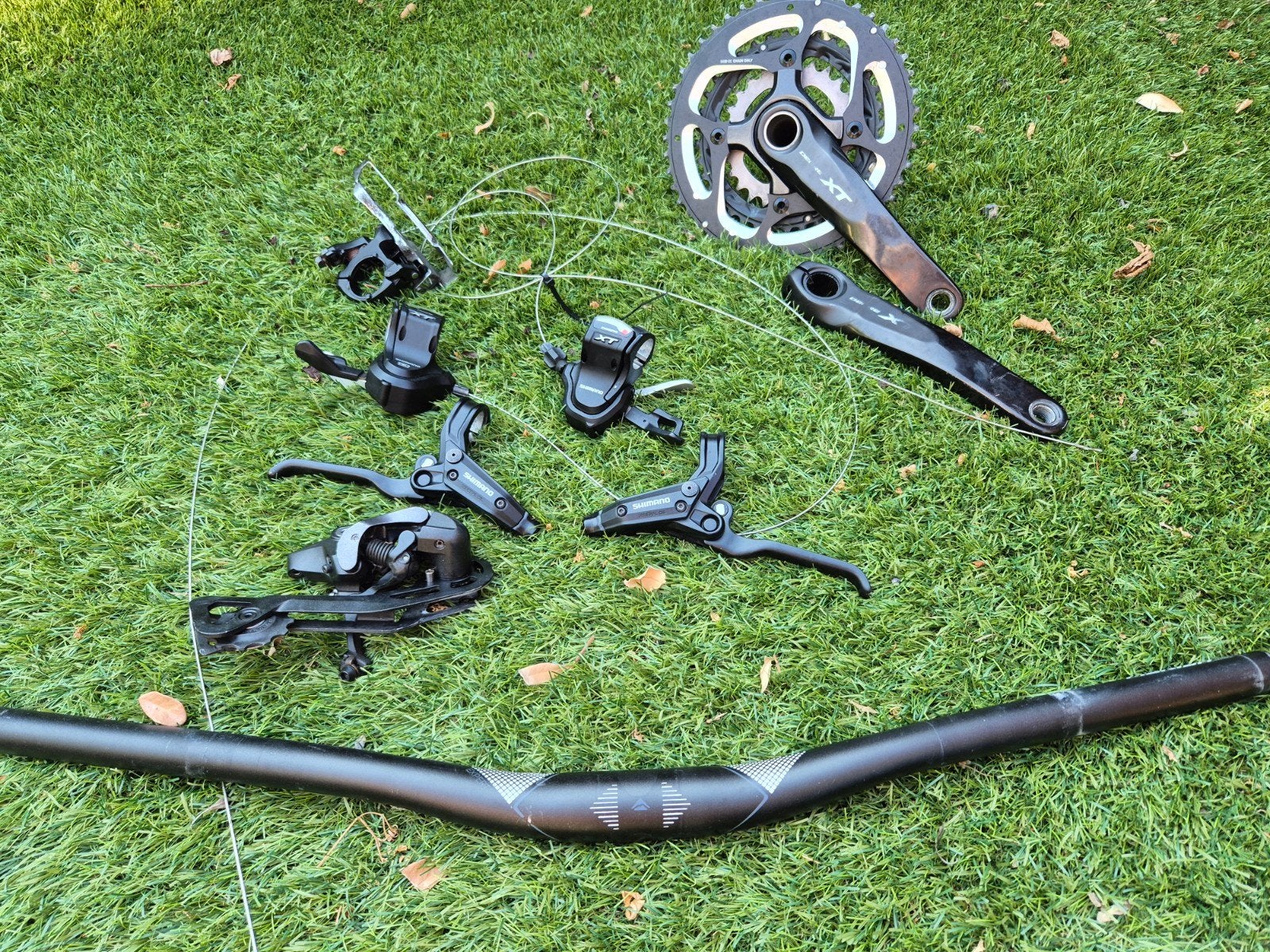 Shimano Deore XT Groepset en Stuur (Gebruikt), Crankstel of Pedalen, Gebruikt, Ophalen of Verzenden, Aluminium