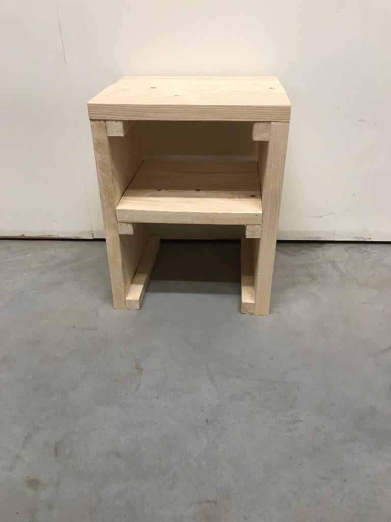 Steigerhouten nachtkastje Erik | Steigerhouten kruk Erik, Ophalen of Verzenden, Nieuw, Hout