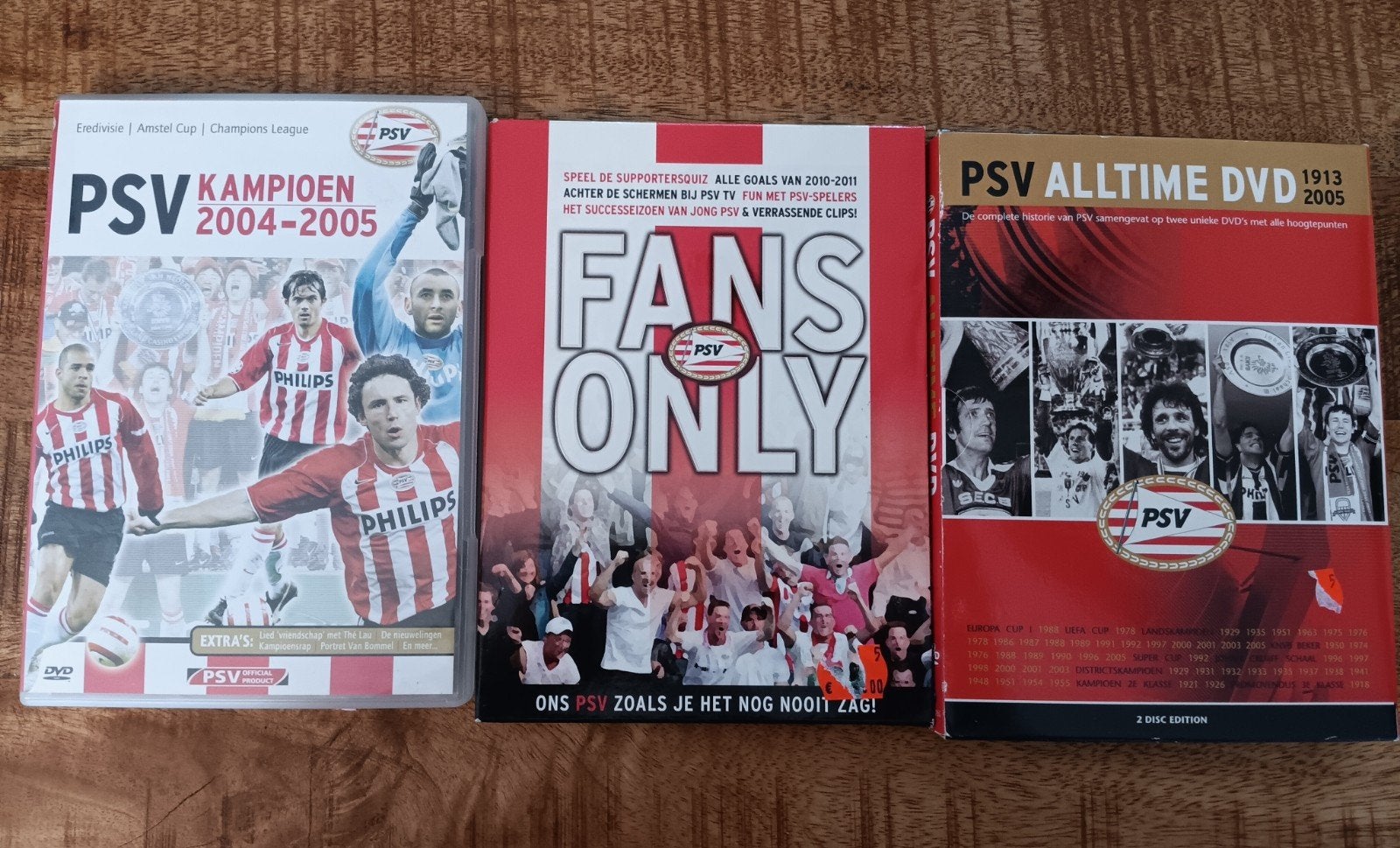 3 PSV dvd's, Ophalen of Verzenden, Gebruikt, Voetbal