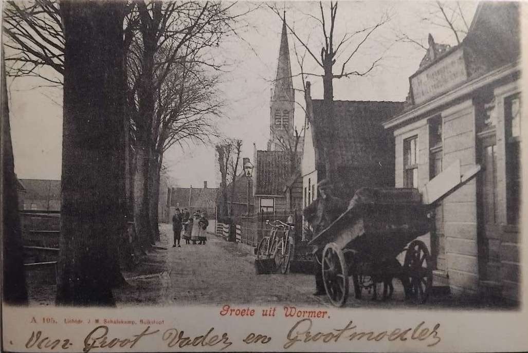 Wormer Dorpsstraat 1902 Hondenkar (Noord-Holland), Ophalen of Verzenden, Voor 1920, Gelopen, Noord-Holland