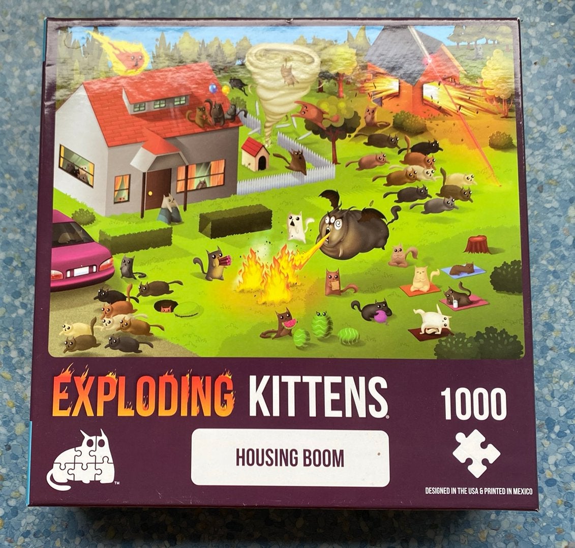 Puzzel Exploding kittens | 1000 stukjes, Ophalen, Meer dan 50 stukjes, Zo goed als nieuw, 6 jaar of ouder