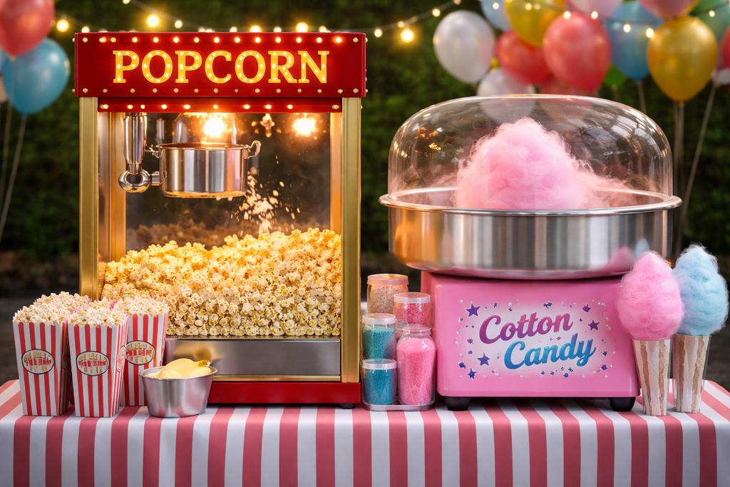 Popcornmachine en suikerspinmachine te huur!  Ook in brabant, Ophalen of Verzenden, Gebruikt, Overige typen