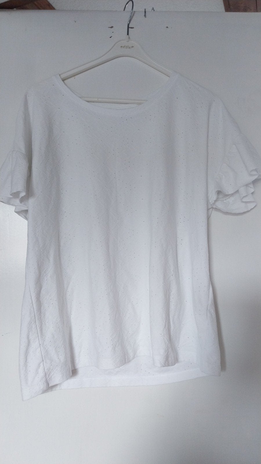 Dames t-shirt,  korte mouw, Wit, Maat 46/48 (XL) of groter, Ophalen of Verzenden, Zo goed als nieuw