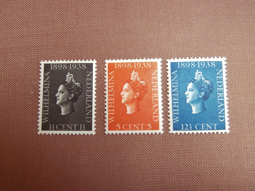 NL 1938; serie REGERINGSJUBILEUM KON. WILHELMINA, Postzegels en Munten, Postzegels | Nederland, Verzenden, T/m 1940, Postfris