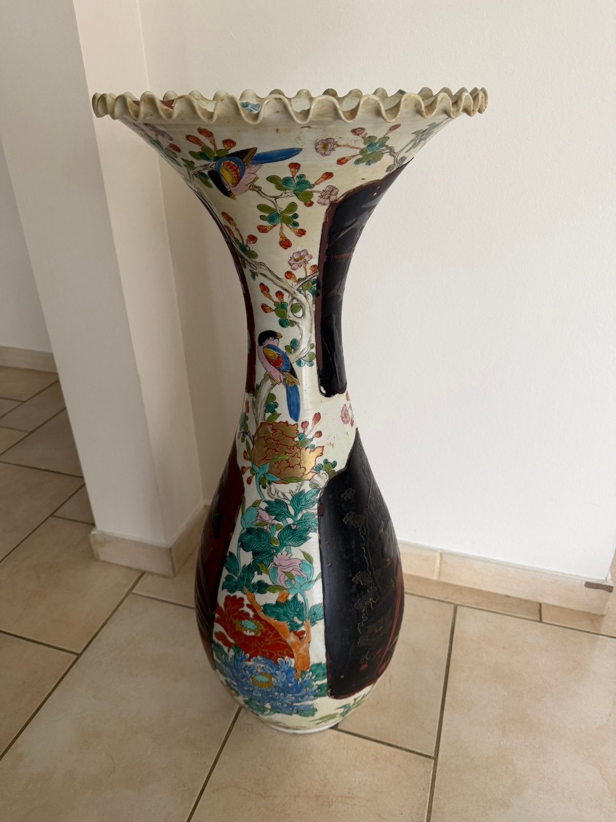 Japanse porseleinen Imari vloervaas (trompetvaas), Ophalen of Verzenden