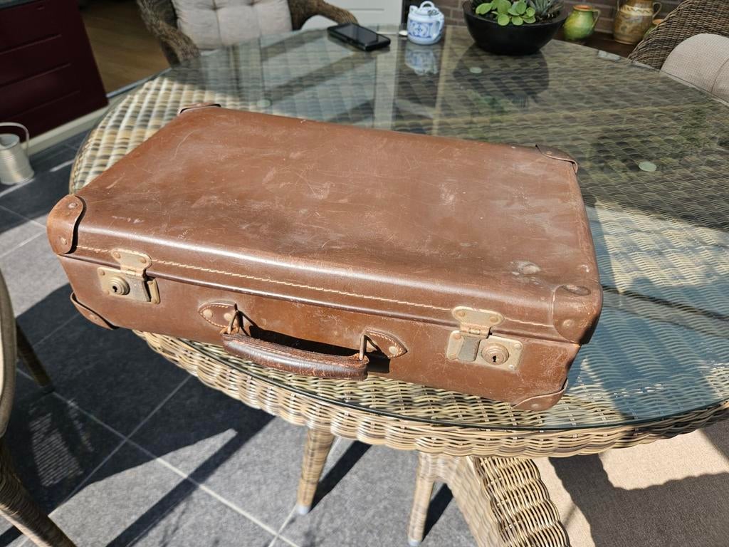 Antieke koffer, Ophalen of Verzenden, Gebruikt, Overige materialen, Minder dan 50 cm