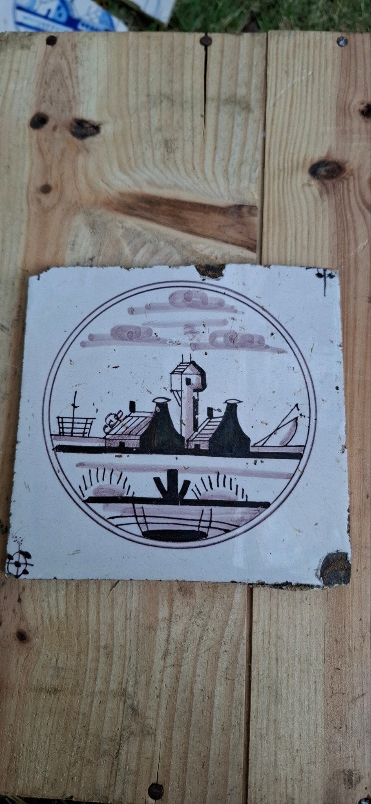 9 antieke tegel Makkum of Harlingen rond 1850, Ophalen of Verzenden