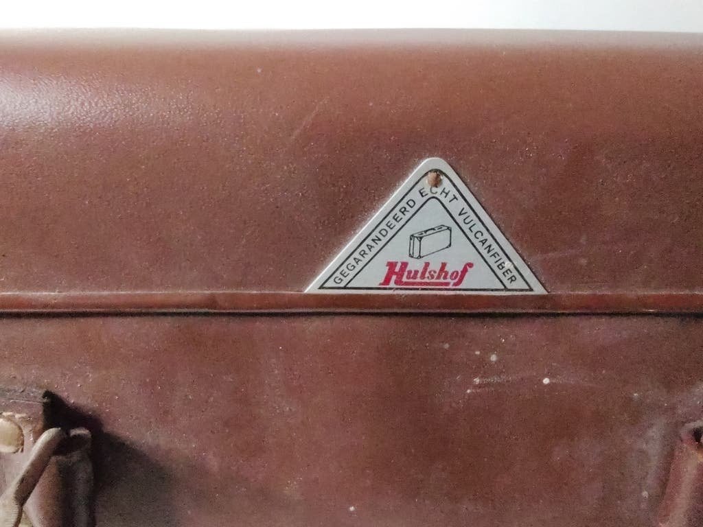 K778 Vintage jaren 40 koffer van VULCAN FIBRE Holshof, Gebruikt, 50 tot 60 cm, Ophalen of Verzenden, 35 tot 45 cm